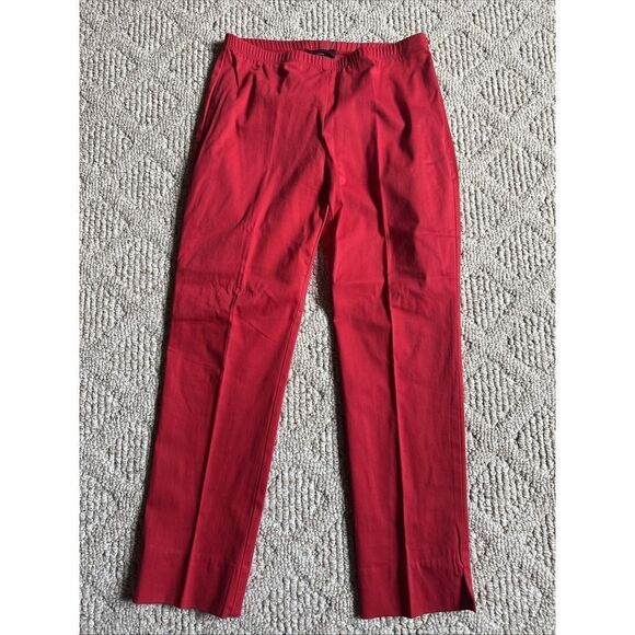Karen Kane Womens Pants Casual Business Elastic Waist Zipper Pull On  Size 8 Red - Picture 1 of 5